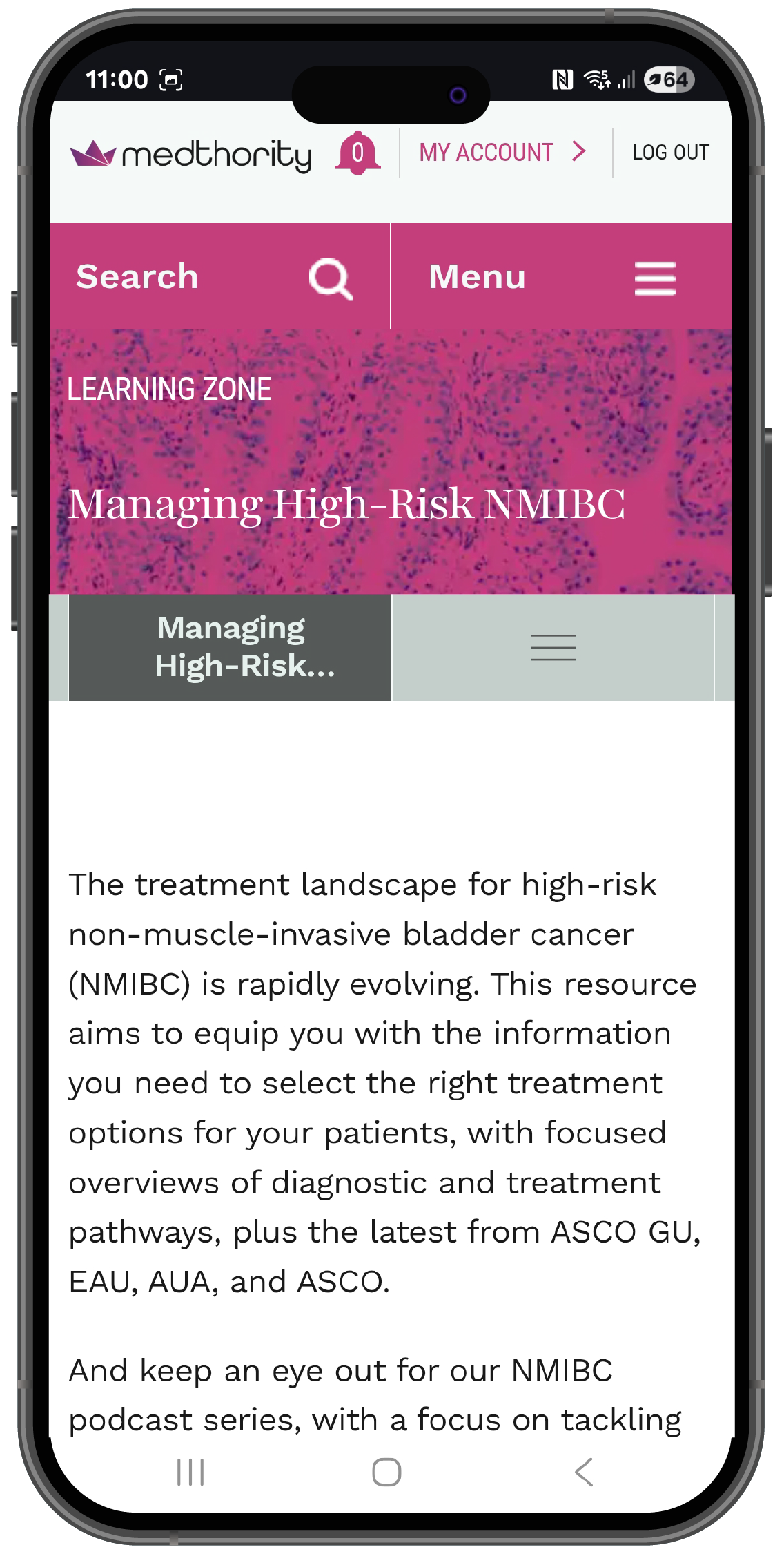 Medthority Learning Zone phone